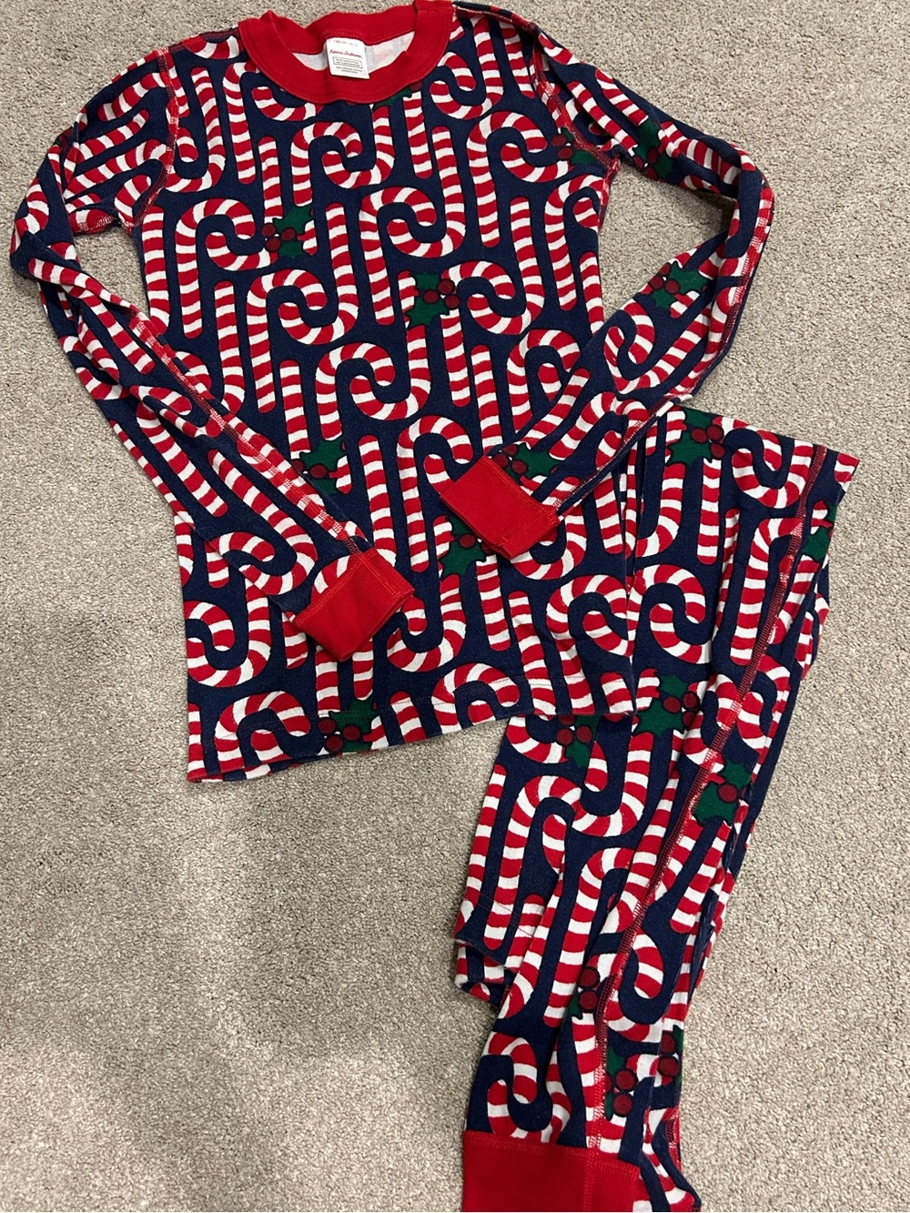 Hanna Andersson Candy Cane Print LongJohns